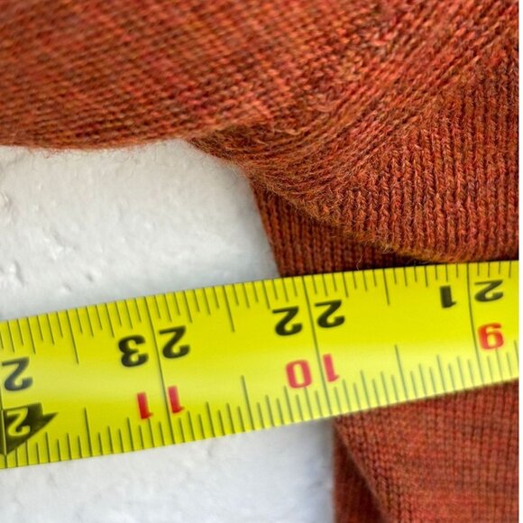 Mario Gilbert Mens  1/4 Zip Turtleneck Sweater Rust Size Large 💯 merino - Picture 3 of 11